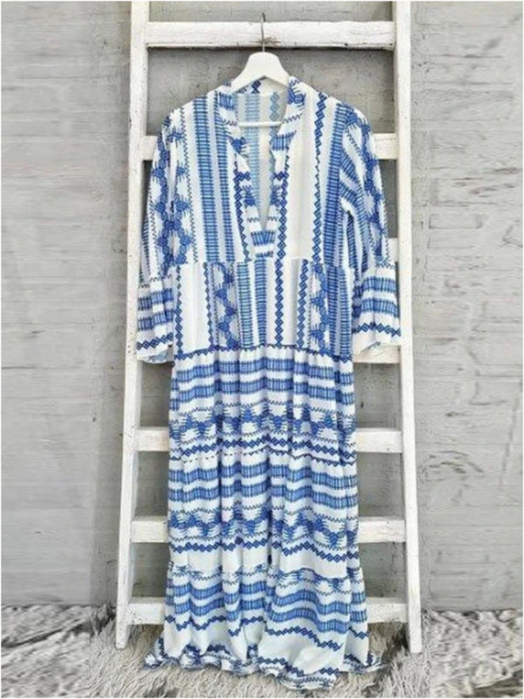 Boho Geometric Maxi Dress Greta 