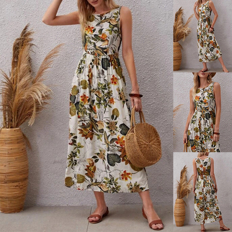 Floral A-Line Cotton Dress by Greta 