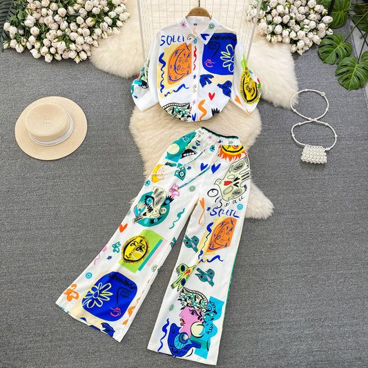 Vibrant Print Greta  Women's Loose Summer Set