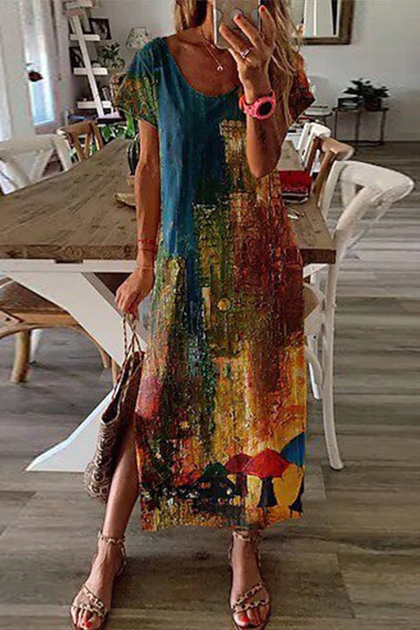 Elegant 3D Print Midi Dress by Greta 