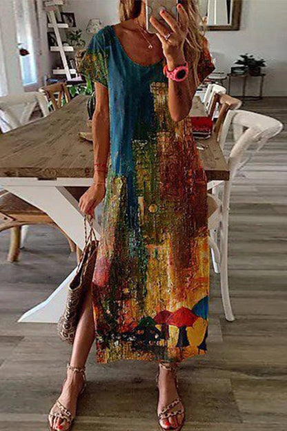 Elegant 3D Print Midi Dress by Greta 