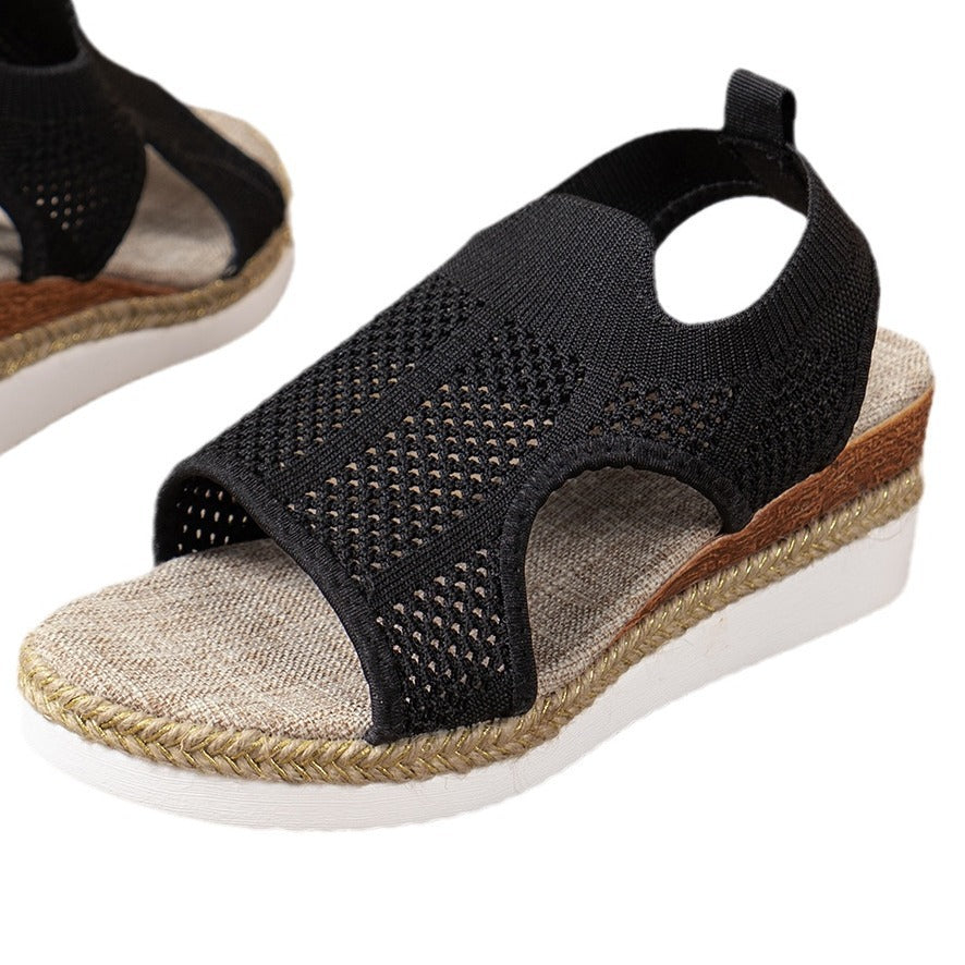 Chic Woven Wedge Sandals by Greta 