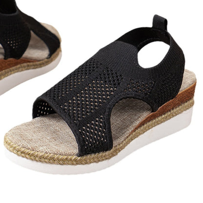 Chic Woven Wedge Sandals by Greta 