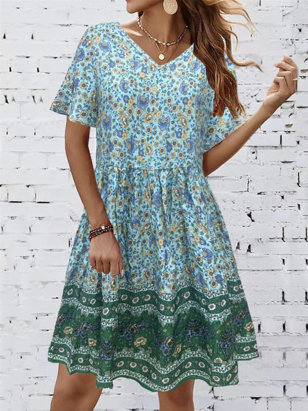 Floral V-Neck Summer Dress by Greta 