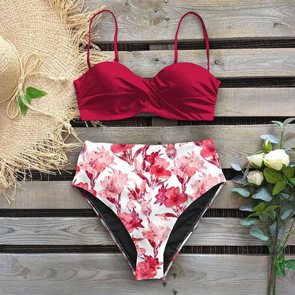 Floral High Waist Bikini by Greta 