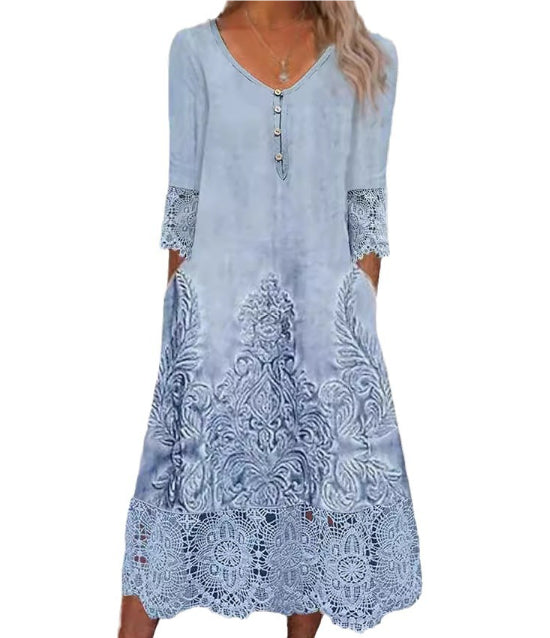 Elegant Lace A-Line Dress by Greta 
