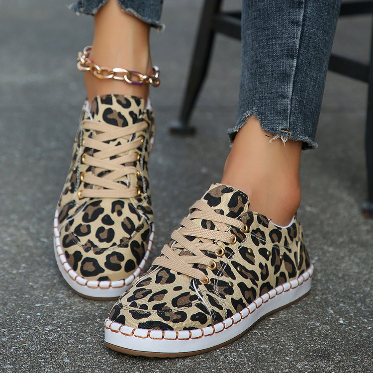 Leopard Print Greta  Canvas Sneakers