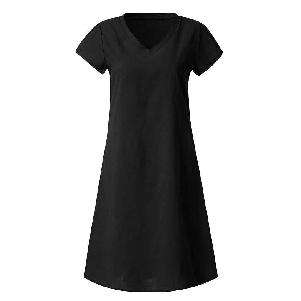 Vibrant V-Neck Everyday Dress by Greta 