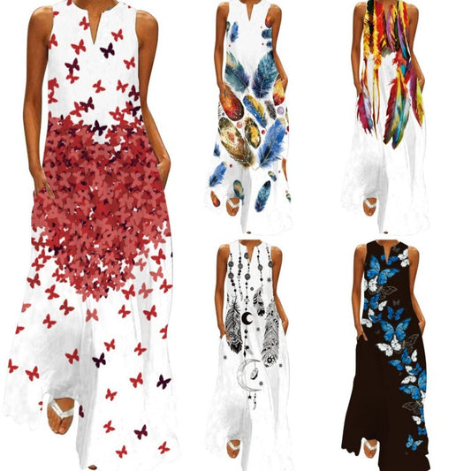 Floral Print Greta  Sleeveless Maxi Dress