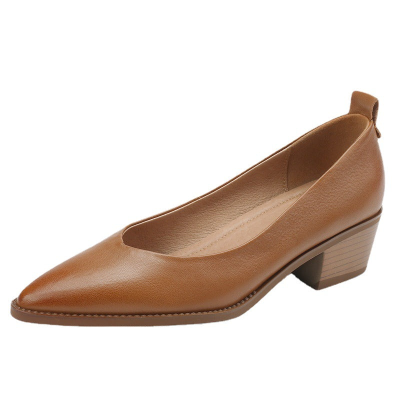 Elegant Sheepskin Low Heels by Greta 