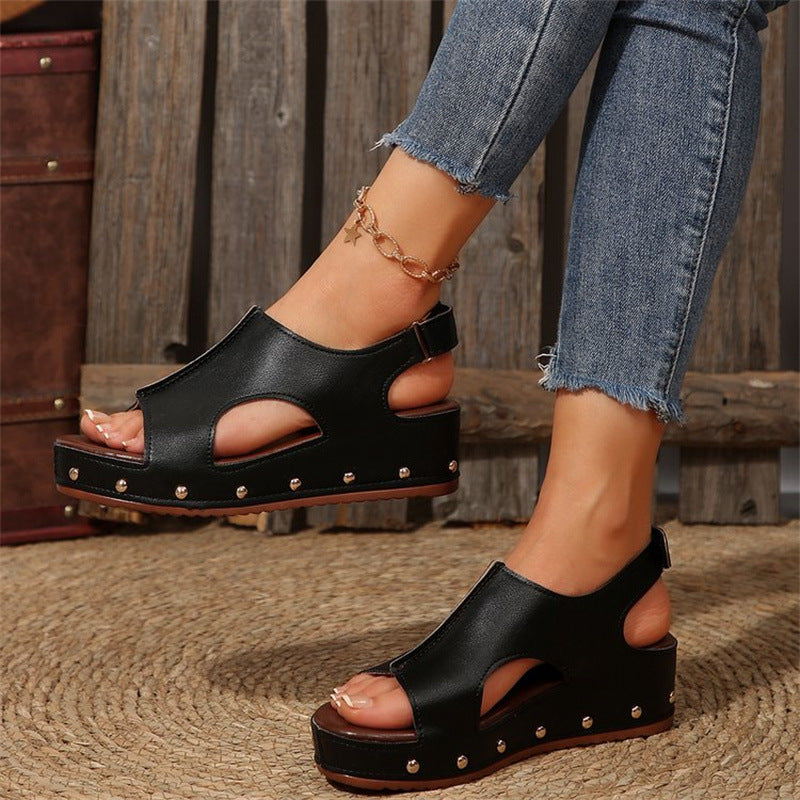 Chic Platform Peep Toe Sandals by Greta 