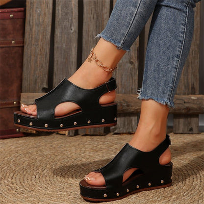 Chic Platform Peep Toe Sandals by Greta 