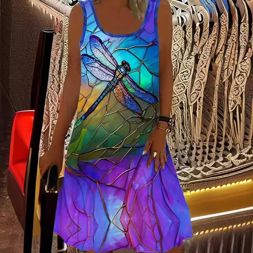 Turtle Print Sleeveless Dress by Greta 