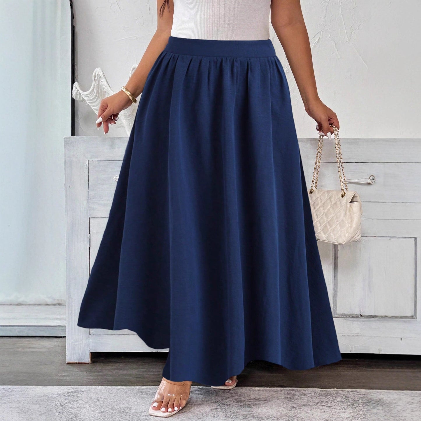 Elegant Navy Flare Skirt by Greta 