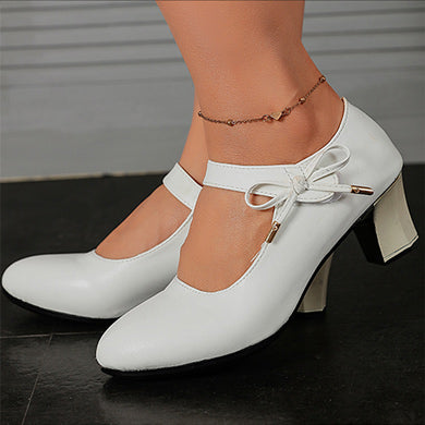 Chic Mid-Heel Buckle Pumps by Greta 