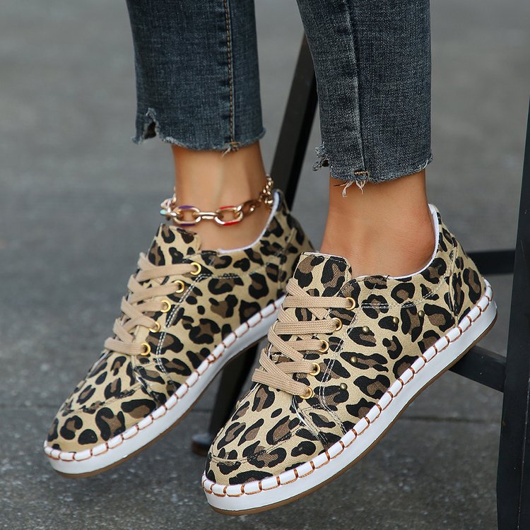 Leopard Print Greta  Canvas Sneakers