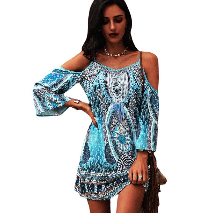 Boho Printed Greta  Hollow-Out Summer Dress