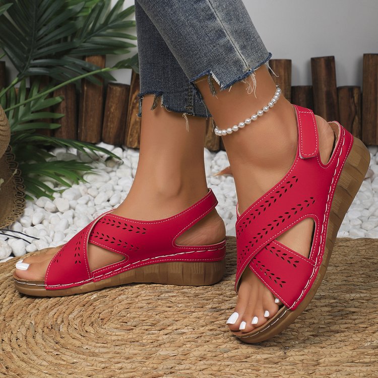 Chic Comfort Greta  Plus Size Wedge Sandals