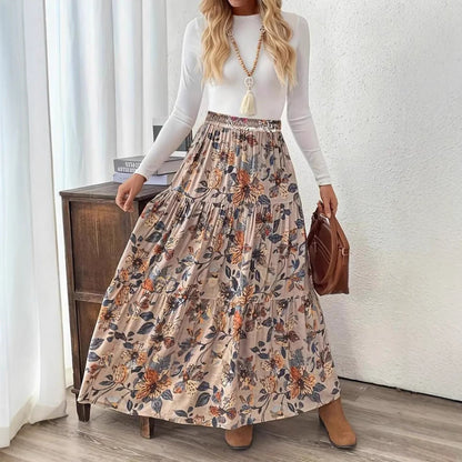 Bohemian Floral Greta  Midi Skirt
