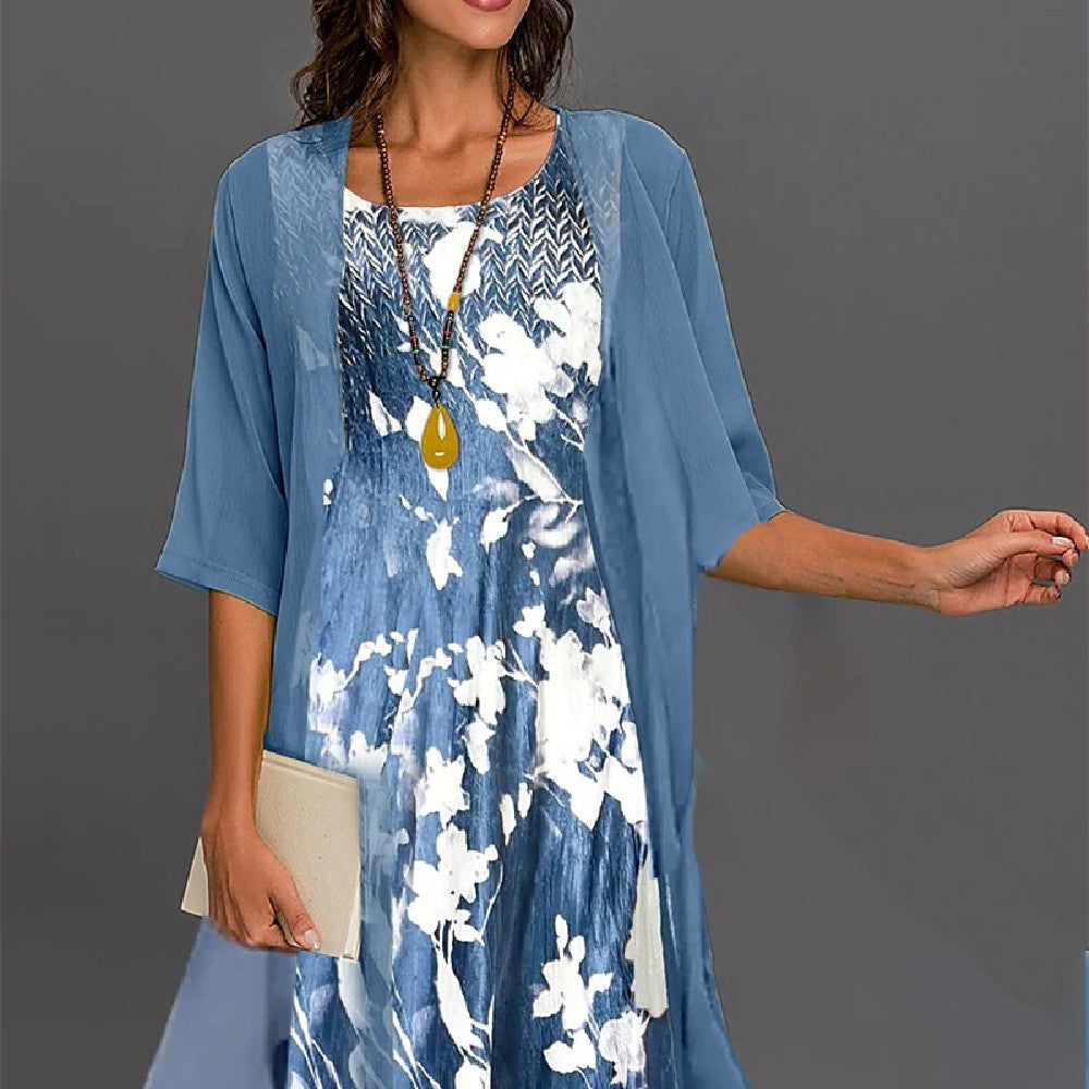 Elegant Chiffon Two-Piece Dress Set by Greta 