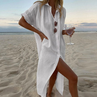 Lightweight Greta  Cotton Cardigan Dress