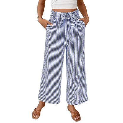 Striped Straight-Leg Pants by Greta 
