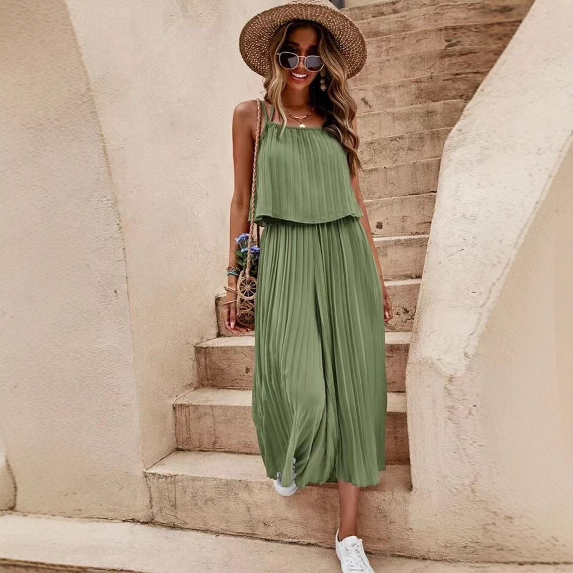 Pleated Loose Jumpsuit by Greta 