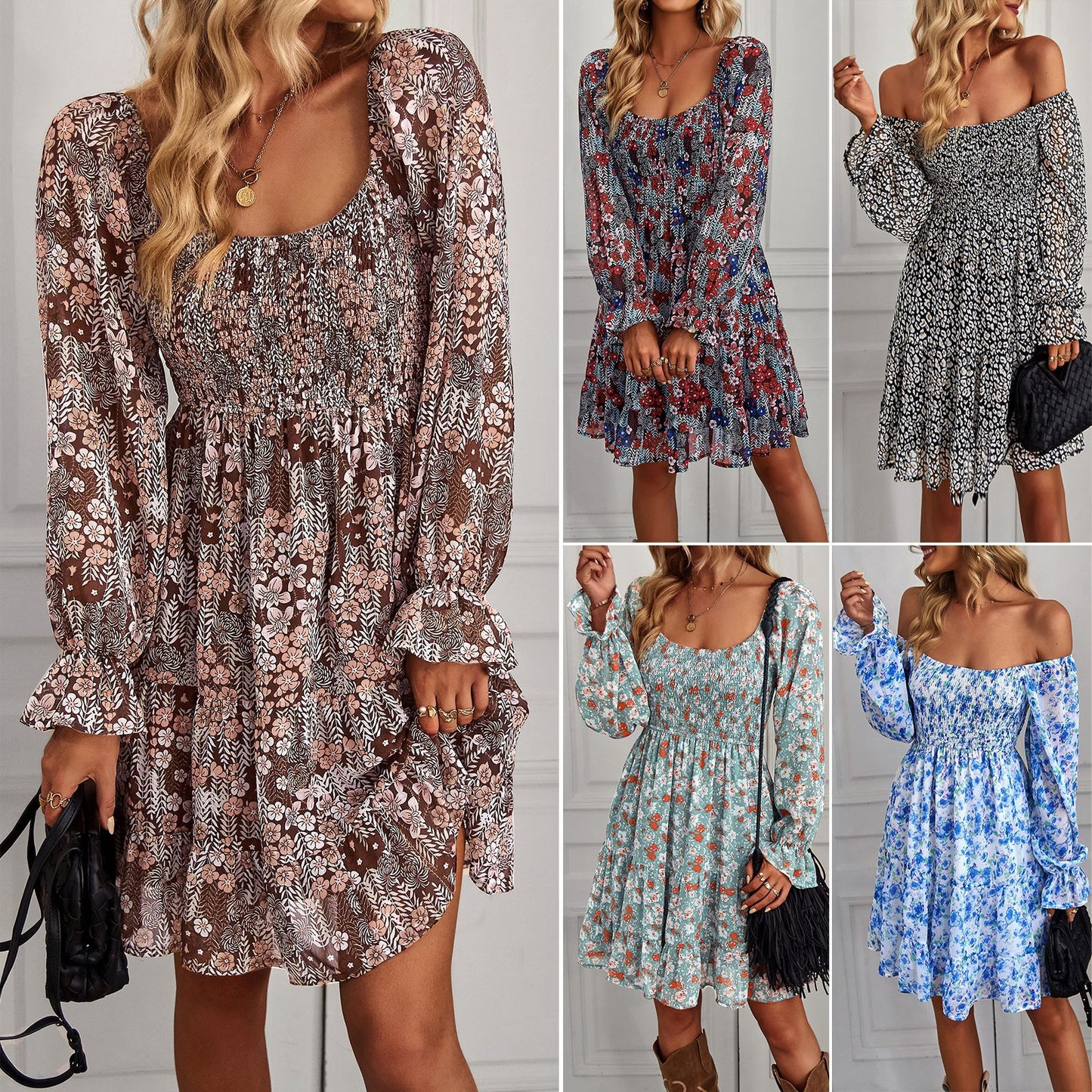 Boho Floral Print Dress Greta 