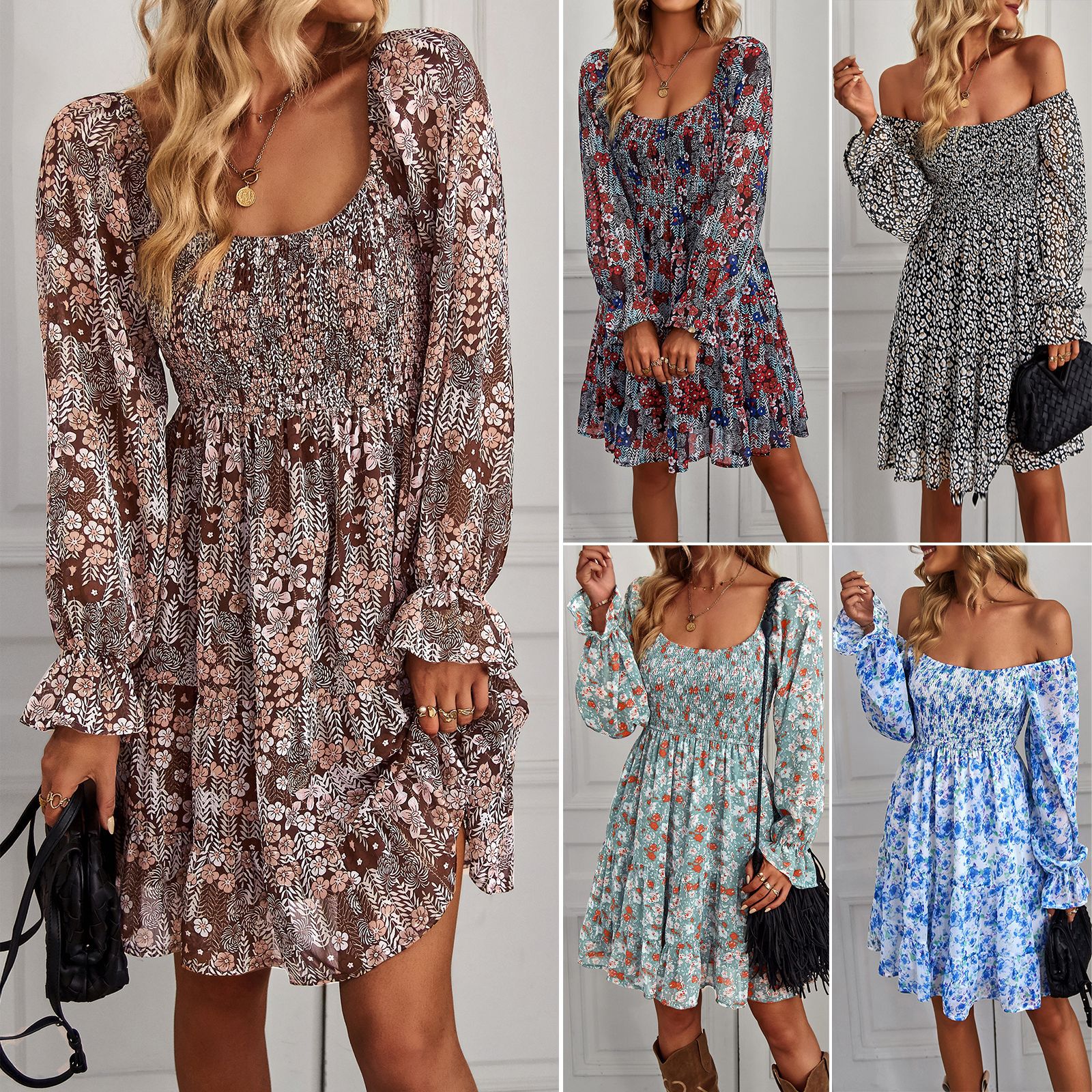 Boho Floral Print Dress Greta 