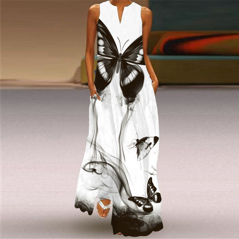 Vibrant Print Long Dress Greta 