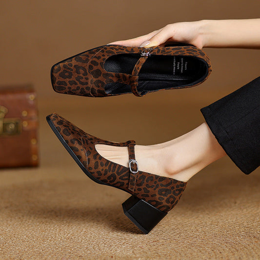 Vintage Leopard Chunky Pumps by Greta 