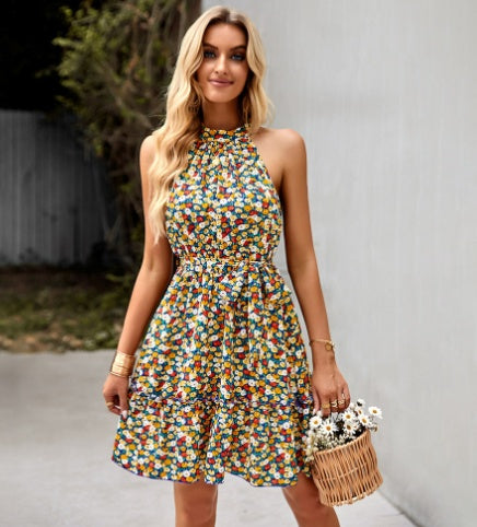 Bohemian Print Greta  Sleeveless Waist Dress