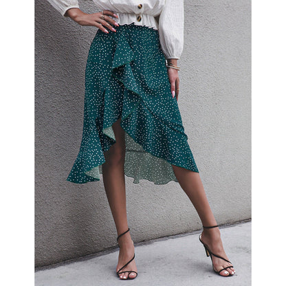 Elegant Ruffle Polka Dot Skirt by Greta 
