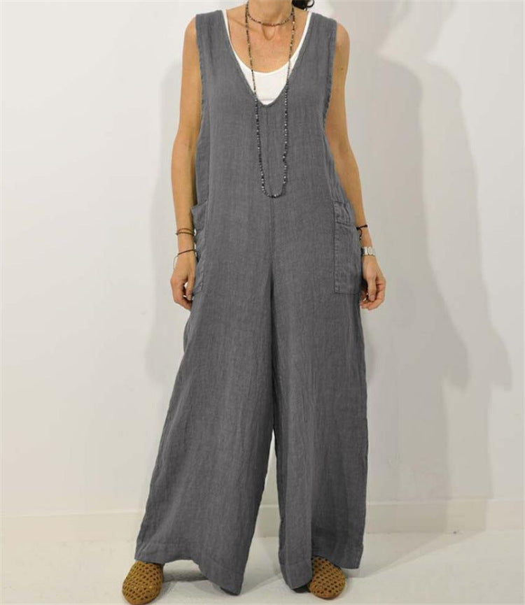 Relaxed V-Neck Cotton Jumper by Greta 