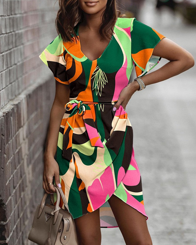 Vibrant Print Greta  Summer Commuter Dress
