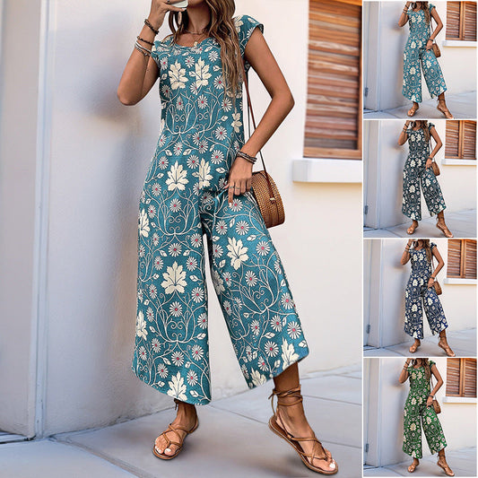 Floral Wide Leg Jumpsuit by Greta 