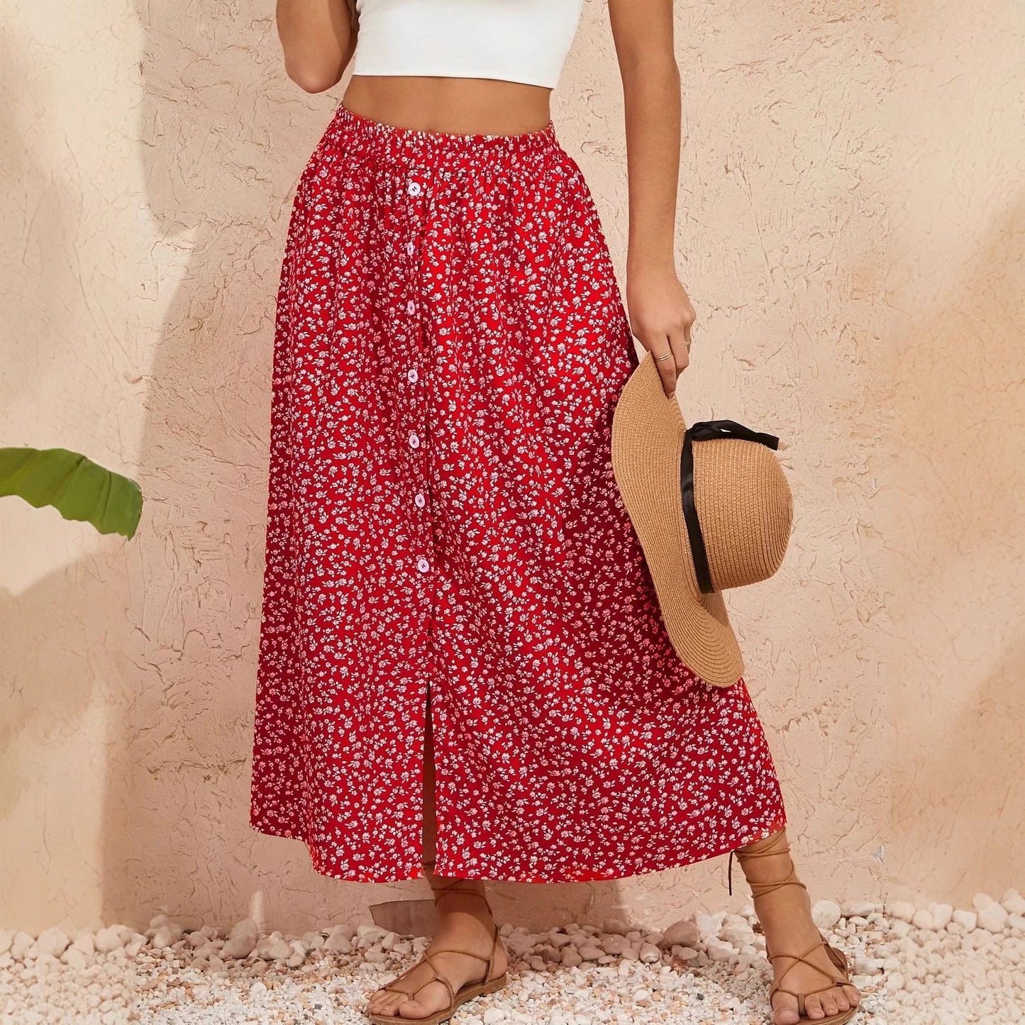 Pastoral Floral A-Line Skirt by Greta 