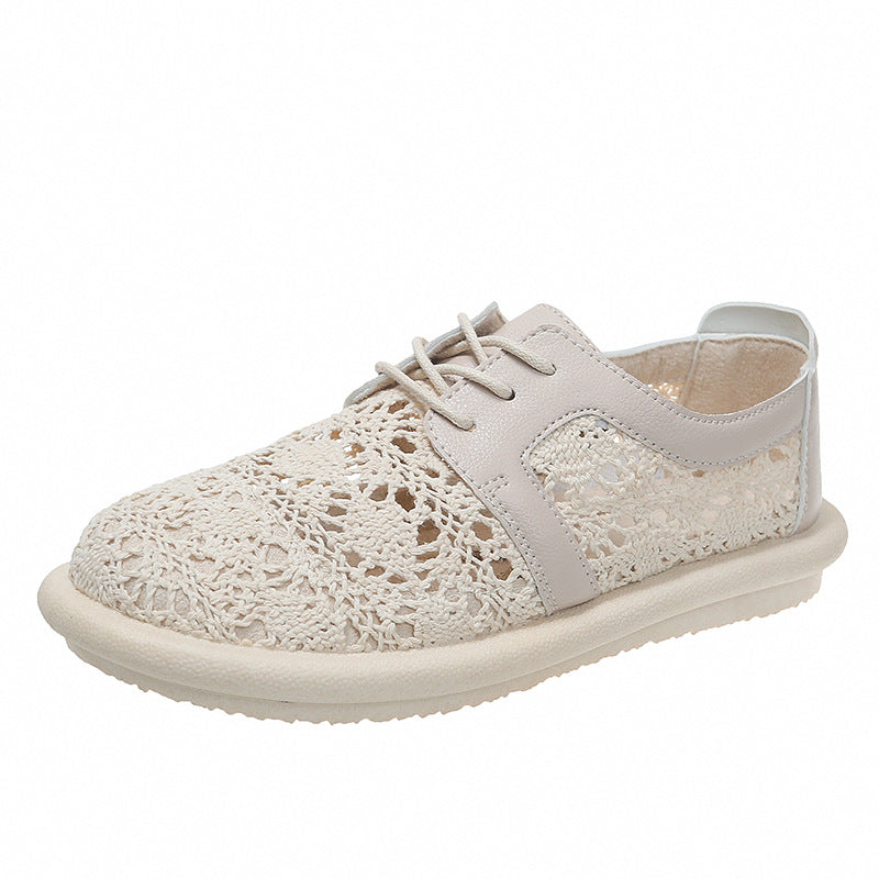 Breathable Crochet Greta  Casual Flat Shoes