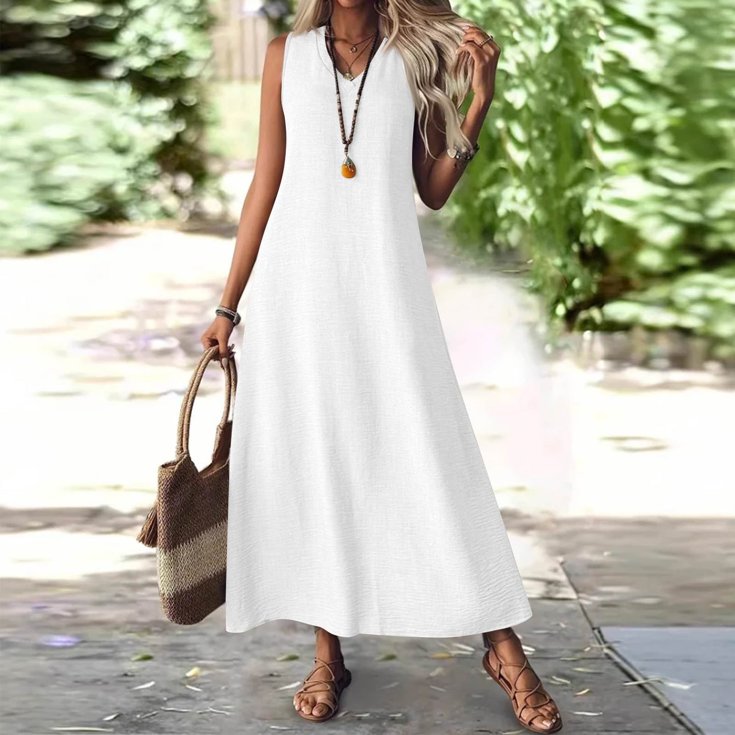 Chic Hemp Sleeveless Dress Greta 