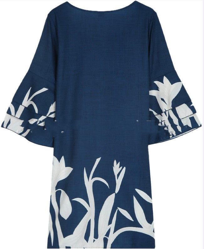 Floral V-Neck Mini Dress by Greta 