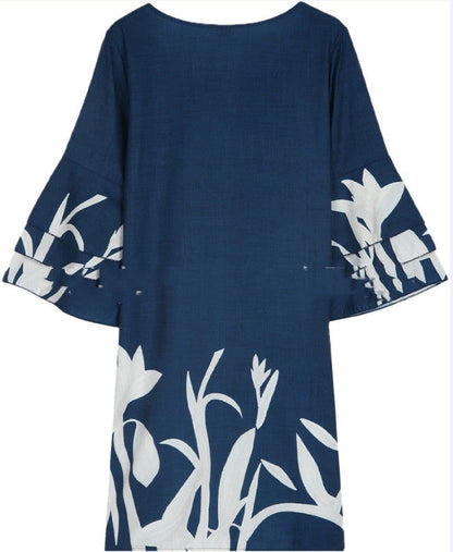 Floral V-Neck Mini Dress by Greta 