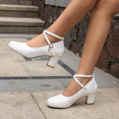 Elegant Chunky Heel Mary Janes by Greta 