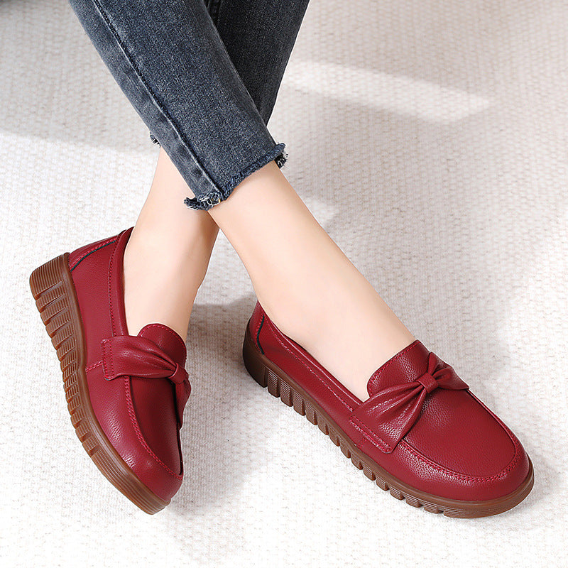 Elegant Comfort Greta  Flat Leather Loafers