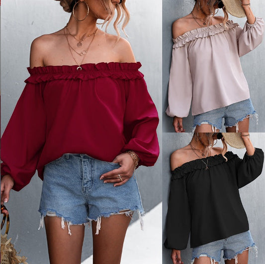 Chic Off-Shoulder Lantern Sleeve Top Greta 
