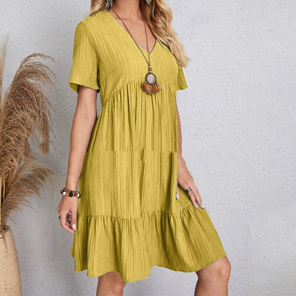 Chic Summer V-Neck Dress by Greta 