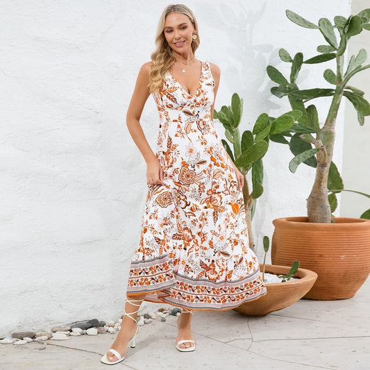 Floral V-Neck Maxi Dress by Greta 