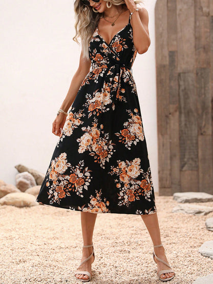 Floral Printed Greta  Summer Midi Dress