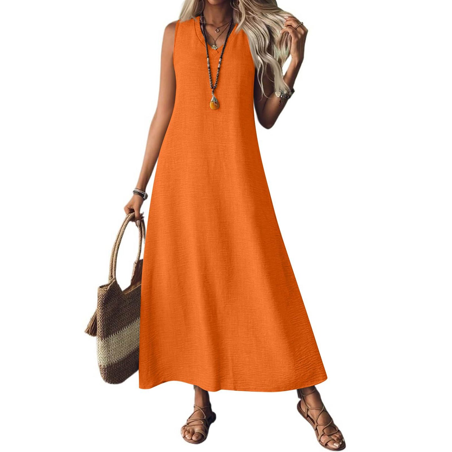 Chic Hemp Sleeveless Dress Greta 