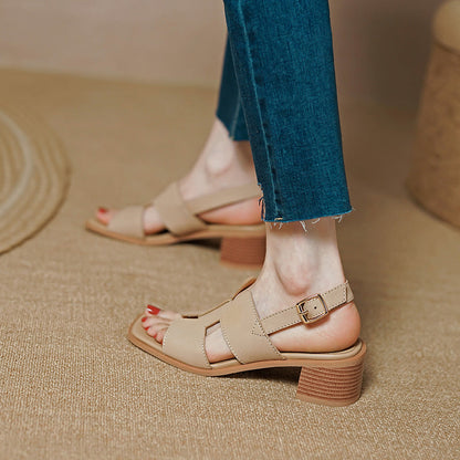Chic Chunky Heel Sandals by Greta 