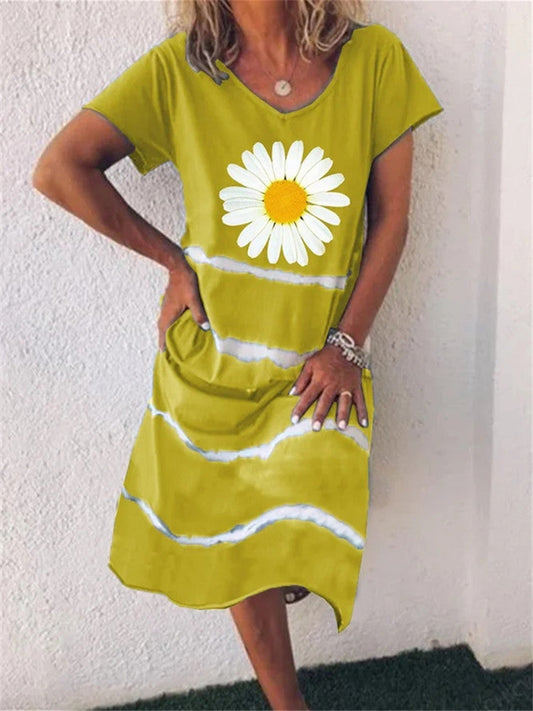 Sunflower Stripe Midi Dress by Greta 
